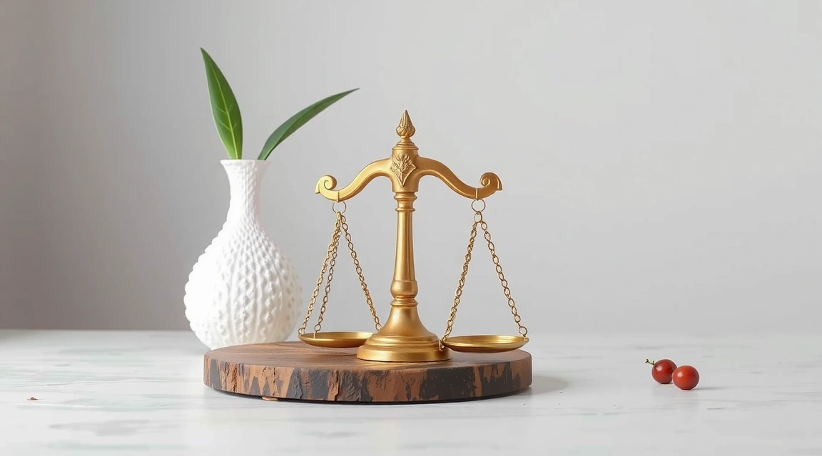 Ein stilisiertes Bild von Justitia-Waagen, die Transparenz und Gesetz symbolisieren.