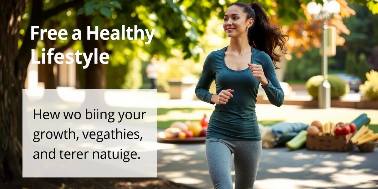Inspirierendes Bild einer Person, die einen gesunden Lebensstil verfolgt, mit frischem Obst und Gemüse im Hintergrund, symbolisiert persönliches Wachstum und Wohlbefinden.